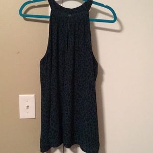 Blue Leopard Print Blouse